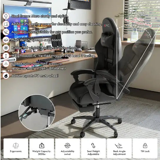 Pro Gamer Chair with Breathable Leather