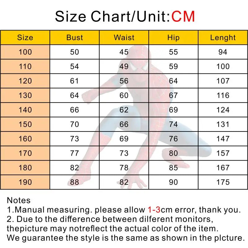 Unisex Spiderman Costumes Jumpsuit Halloween Bodysuit