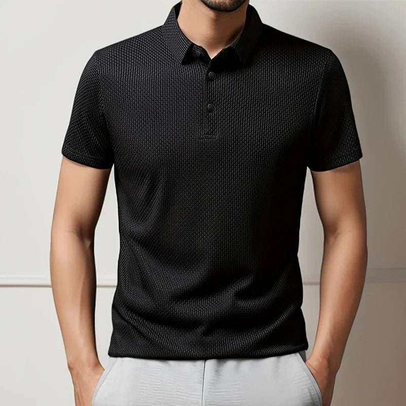 Men's Lop-up Hollow Short-sleeved Polo Tee Shirt