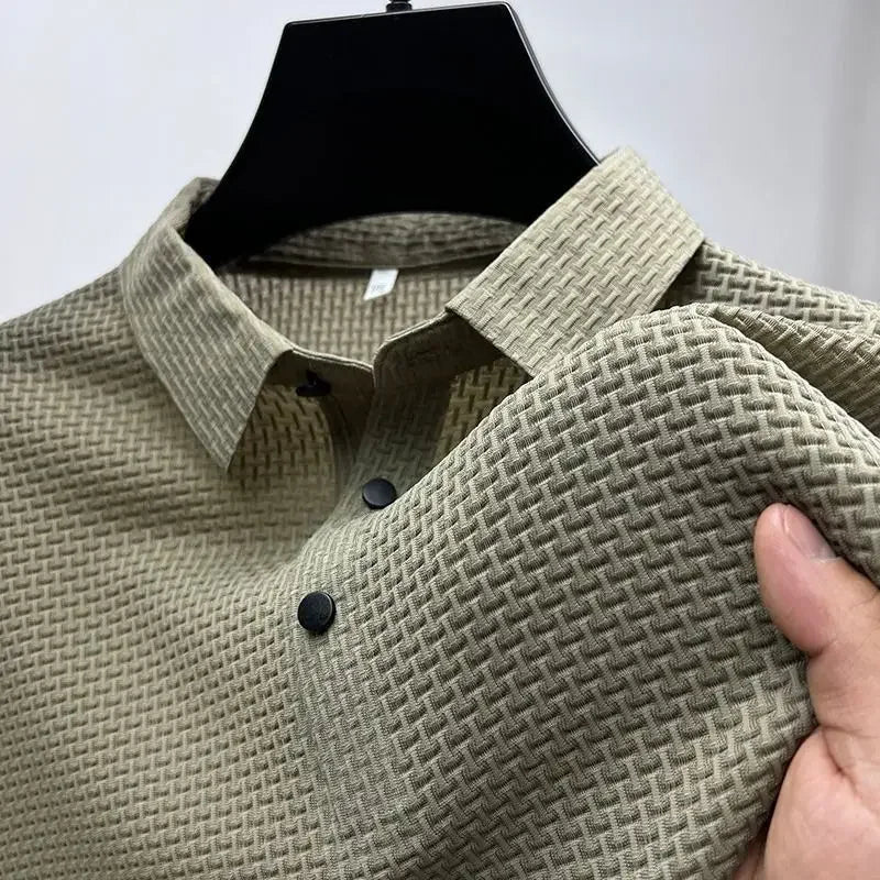 Men's Lop-up Hollow Short-sleeved Polo Tee Shirt