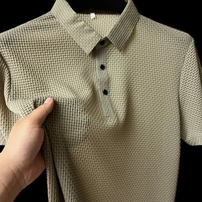 Men's Lop-up Hollow Short-sleeved Polo Tee Shirt