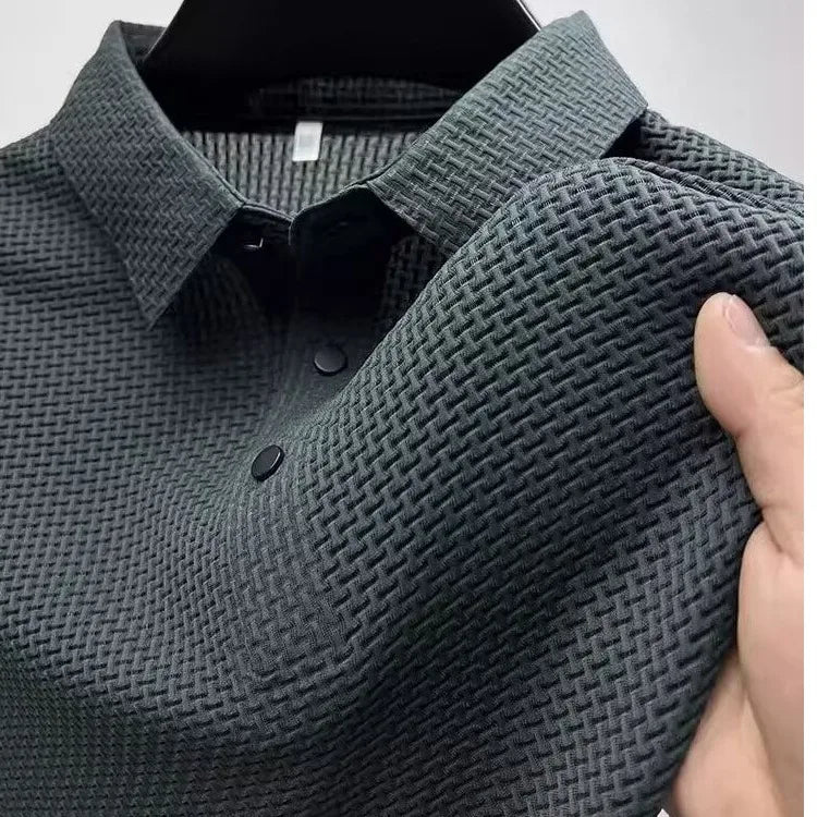 Men's Lop-up Hollow Short-sleeved Polo Tee Shirt