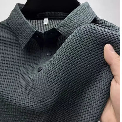 Men's Lop-up Hollow Short-sleeved Polo Tee Shirt