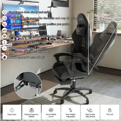 Pro Gamer Chair with Breathable Leather