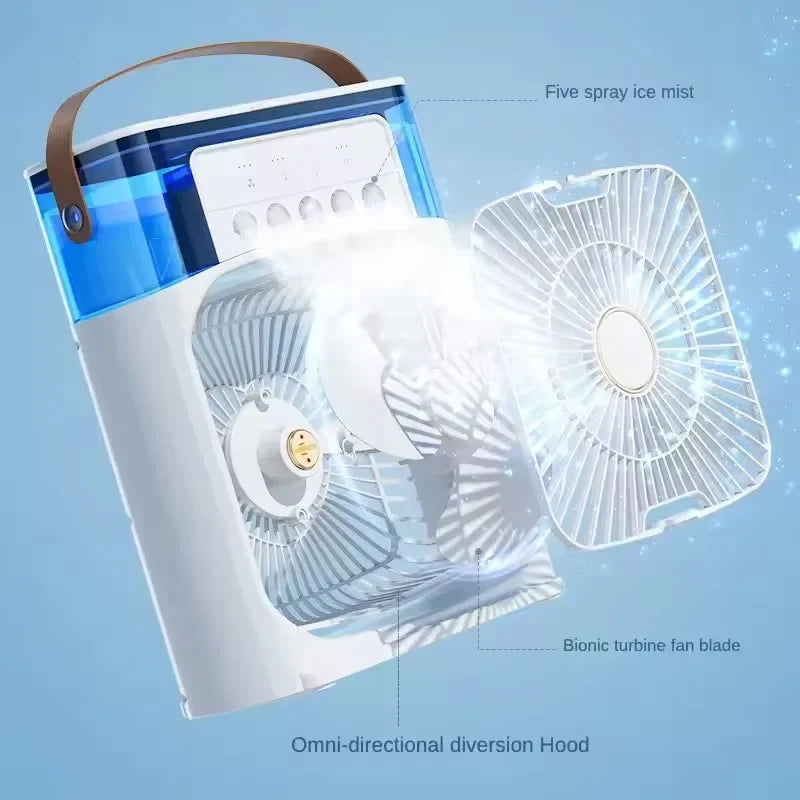 Cooling fan 3-in-1 portable desktop humidifier USB mini air conditioner