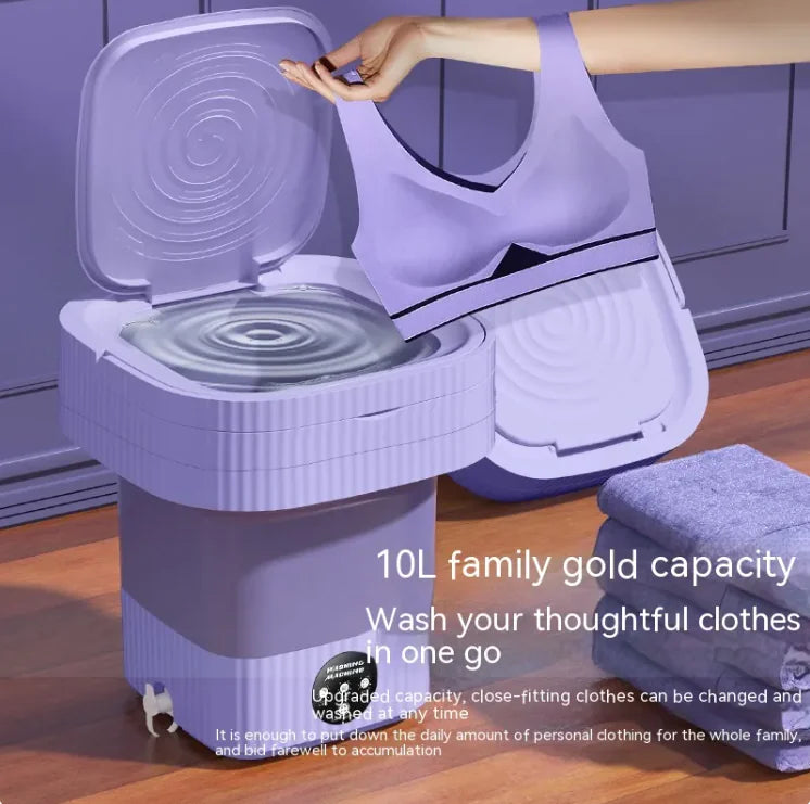 Portable Folding Mini Washing Machine – Automatic Washer for Underwear, Baby & Pet Clothes, Socks & Dorm Use