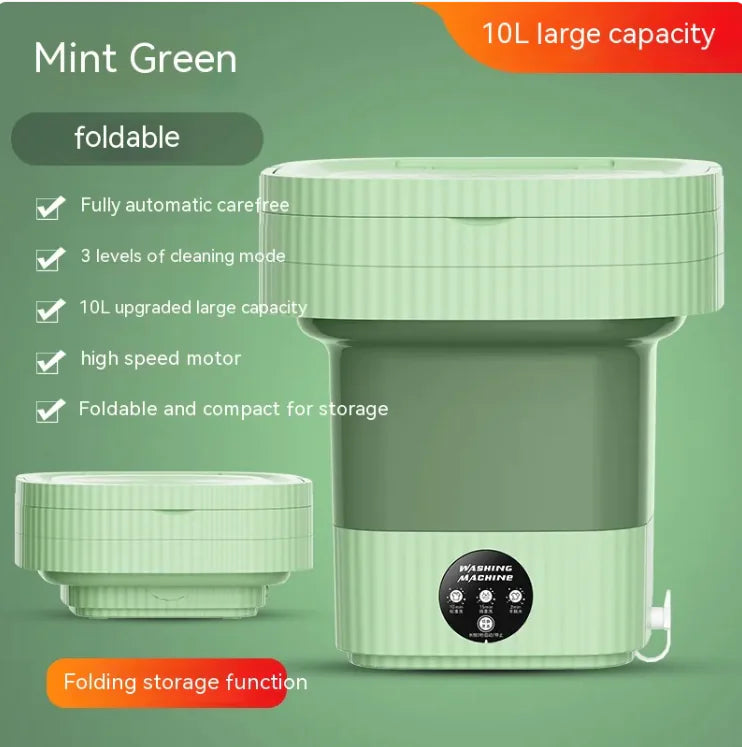 Portable Folding Mini Washing Machine – Automatic Washer for Underwear, Baby & Pet Clothes, Socks & Dorm Use