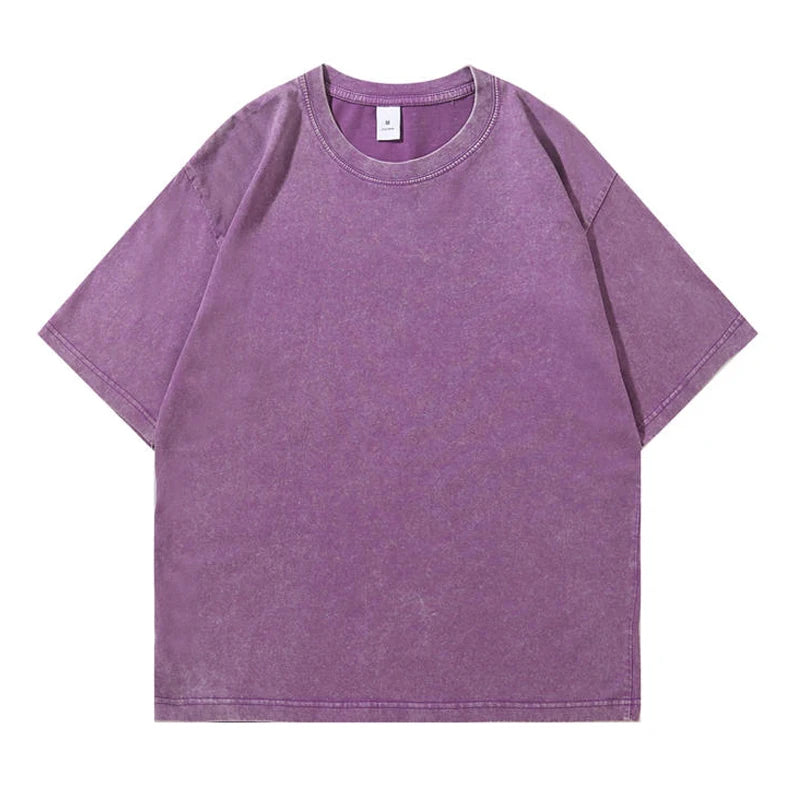 Vintage T-Shirts Men's Street Wear Cotton Short Sleeve