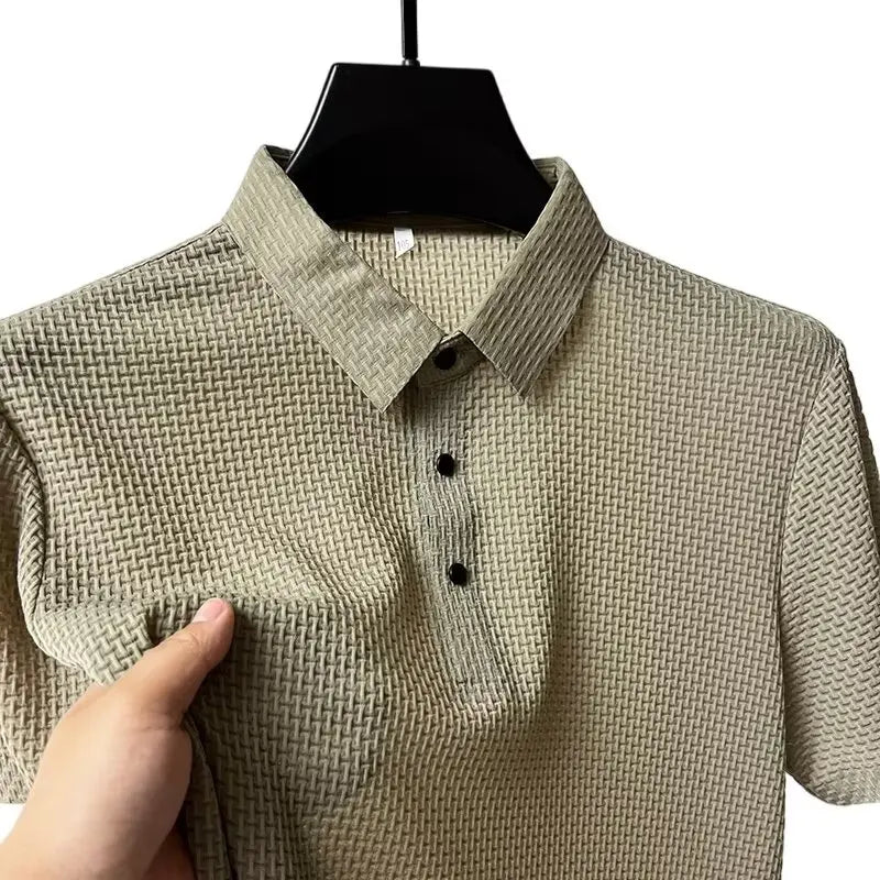 Men's Lop-up Hollow Short-sleeved Polo Tee Shirt