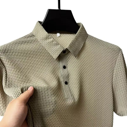 Men's Lop-up Hollow Short-sleeved Polo Tee Shirt