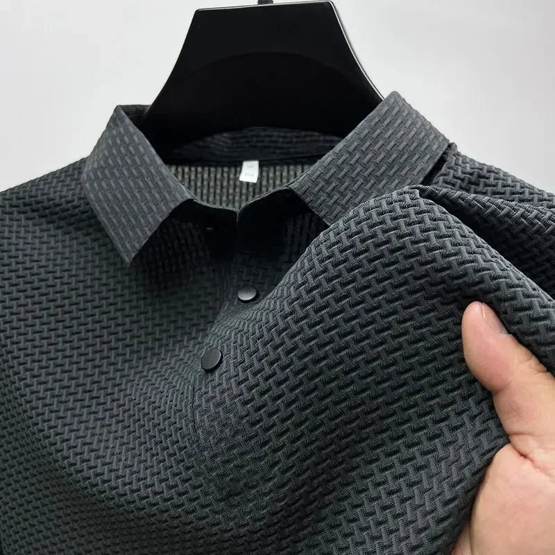 Men's Lop-up Hollow Short-sleeved Polo Tee Shirt
