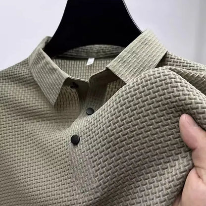 Men's Lop-up Hollow Short-sleeved Polo Tee Shirt