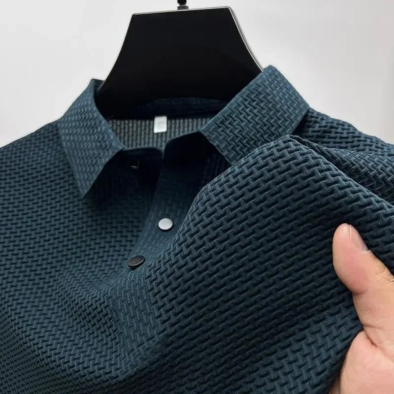 Men's Lop-up Hollow Short-sleeved Polo Tee Shirt