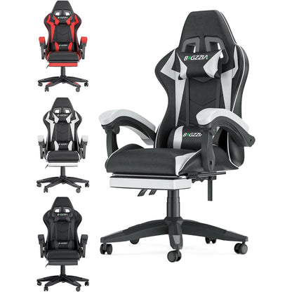 Gaming Chair Ergonomic with Lumbar Cushion Headrest and Footrest