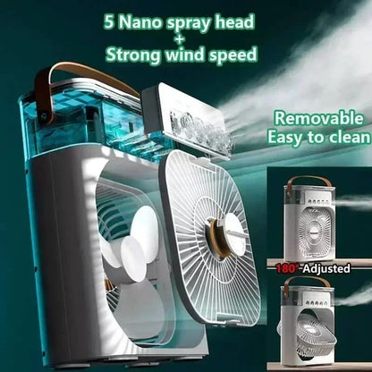 Cooling fan 3-in-1 portable desktop humidifier USB mini air conditioner