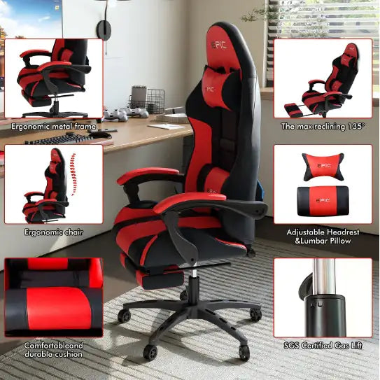 Pro Gamer Chair with Breathable Leather