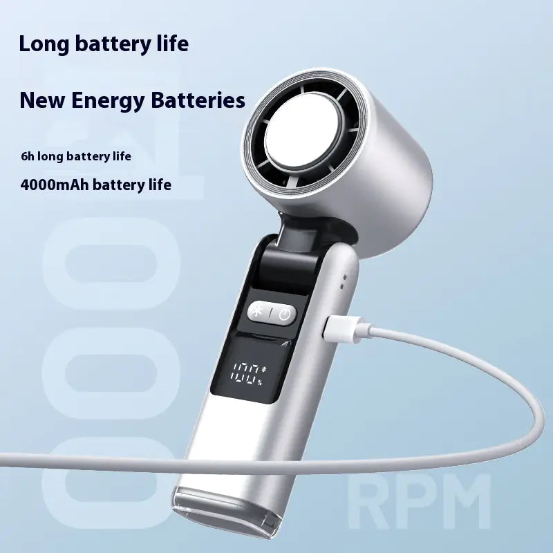 Portable Handheld Fan with Ice Cooling Cold Air | Rechargeable Mini Turbo Cooler