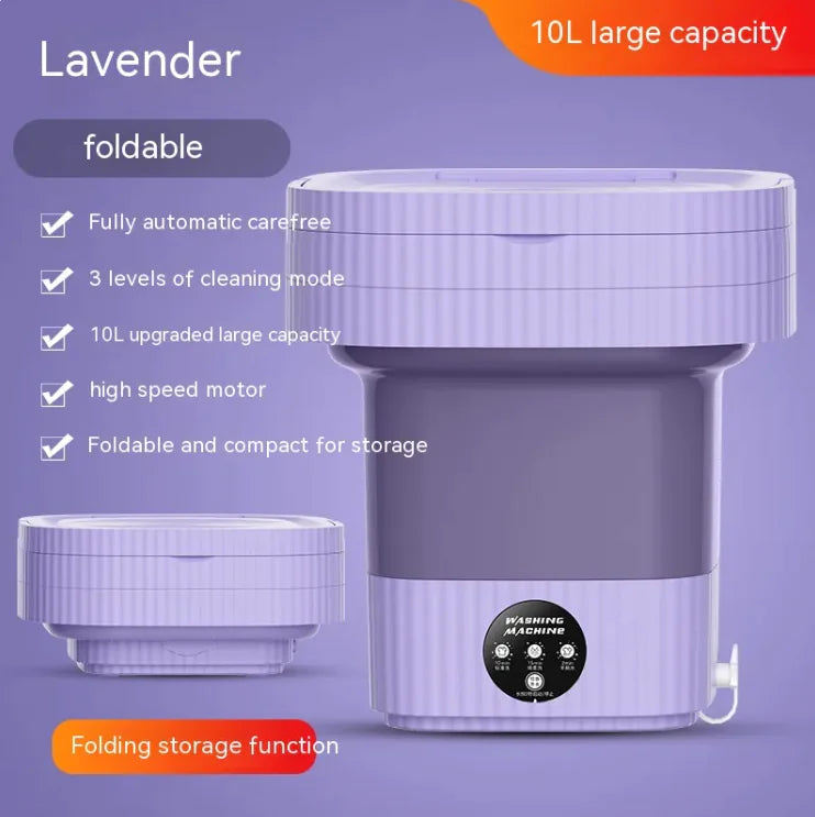 Portable Folding Mini Washing Machine – Automatic Washer for Underwear, Baby & Pet Clothes, Socks & Dorm Use
