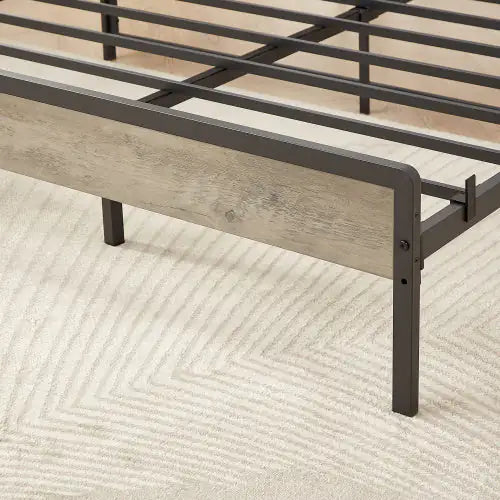 Full Size Charging Bed Frame in Grey